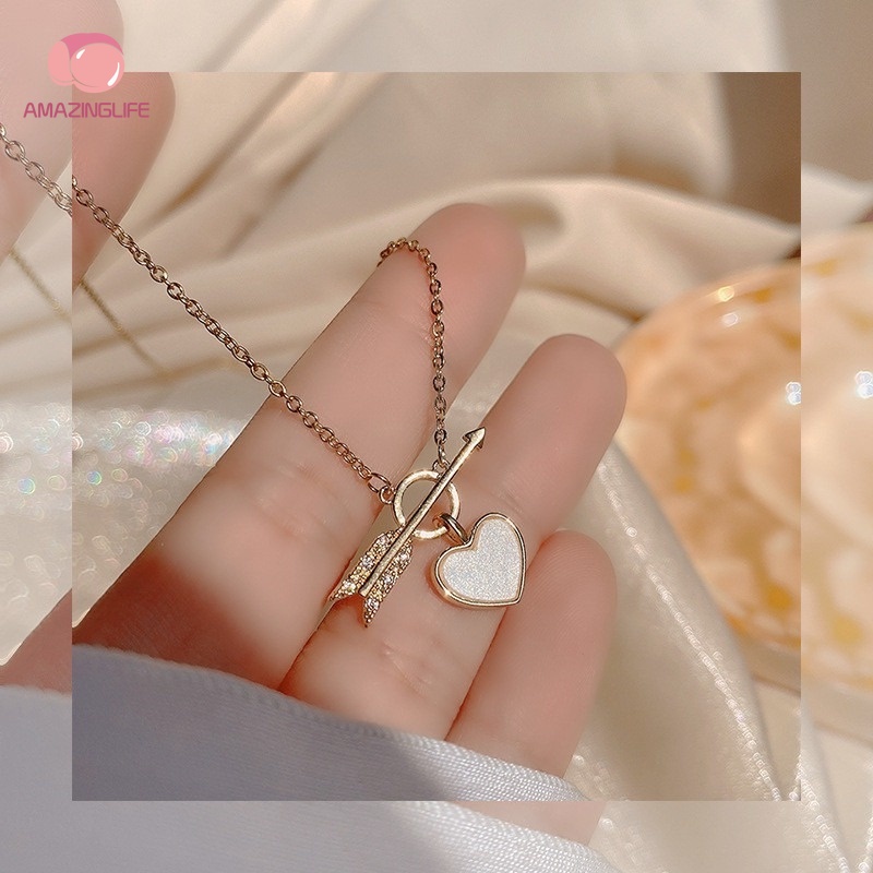 Vòng cổ Có Mặt Hình Mũi Tên Xuyên Qua Trái Tim Thời Trang