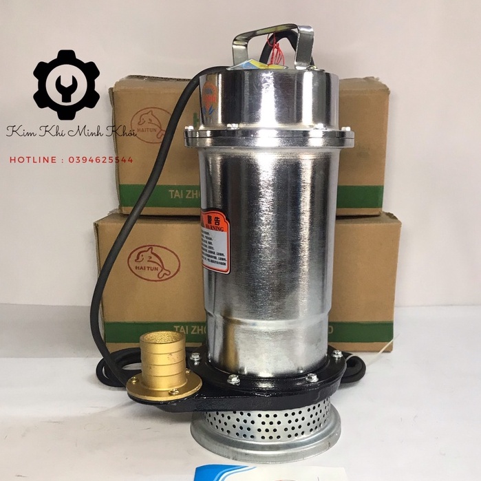 Máy bơm nước chìm| Bơm tõm 750W INOX Dây đồng 100%| Máy bơm nước thải, bơm ao cá
