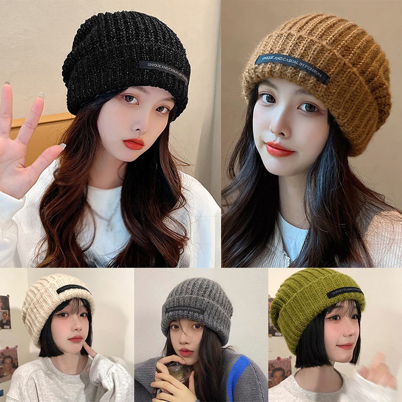 Mũ Len Trơn Màu Thời Trang Hàn Quốc Dành Cho Nữ