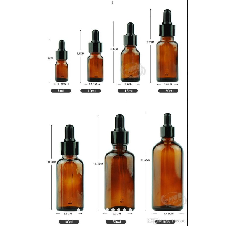 combo 50 chai thủy tinh serum nắp bóp ĐEN 5ml 10ml trắng và nâu