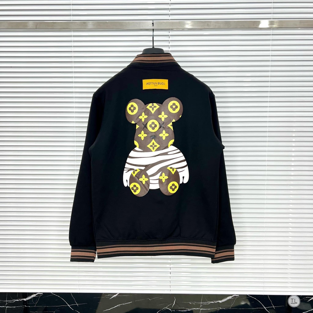 Áo Bomber Bóng Chày Gấu Bear LVV Cao Cấp, Nỉ Dạ Dày Chuẩn Fom Chuẩn Dáng
