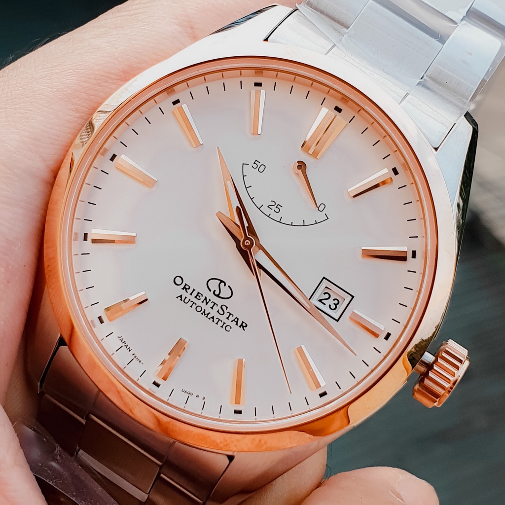 Đồng hồ nam Orient Star Basic Date Classic RE-AU0401S00B, dây thép, kính sapphire, máy automatic, size 42mm