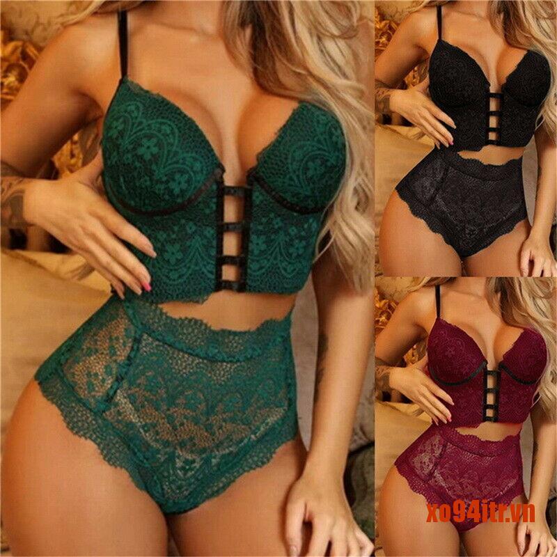 XOITR  Women Lace Lingerie Sexy Bra High Waist Knickers Pantie Underwear Nightwear