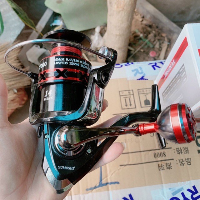 máy câu cá Yumoshi RS 7000 tay quay inox máy quay rất êm y hình giá rẻ giảm giá sele y hình