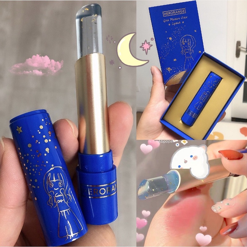Son Dưỡng Môi Herorange, son gió đổi màu phù hợp dùng trong mùa khô nóng, dưỡng ẩm tốt cho làn
