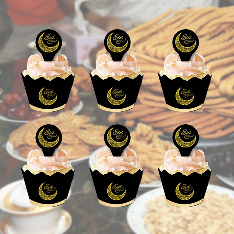 Bộ 12 Đế Giấy Lót Bánh Cupcake Phong Cách Hồi Giáo