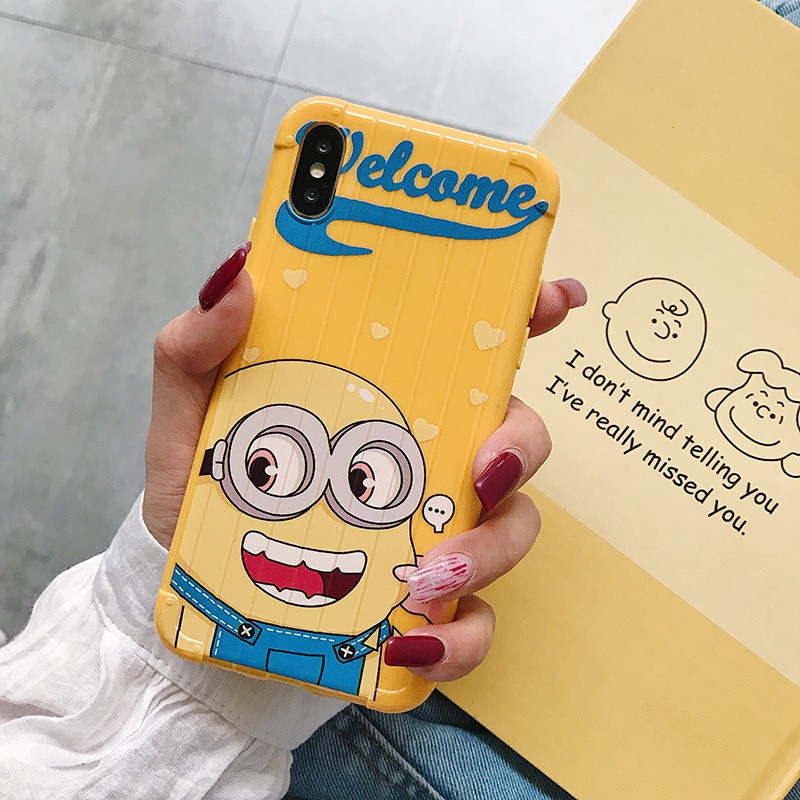 [Freeship toàn quốc từ 50k]ỐP LƯNG ĐIỆN THOẠI VÂN SỌC MINION 7/7Plus/6/6S/6S PLUS/6 PLUS/8/8PLUS/X/XS MAX/IP11 ỐP IPHONE