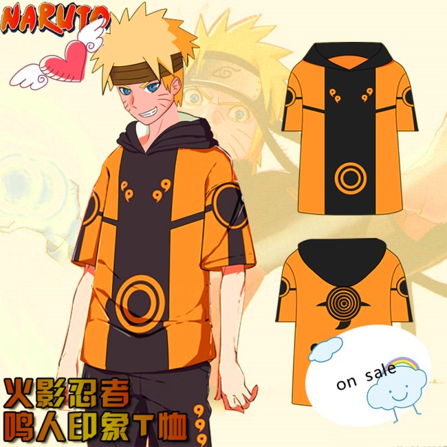 Áo Hoodie Unisex Tay Ngắn In Hình Naruto 3d Thời Trang