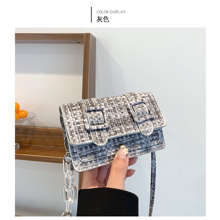 Túi Xách Mini Dáng Vuông Phối Dây Xích Thời Trang Mùa Xuân Trẻ Trung