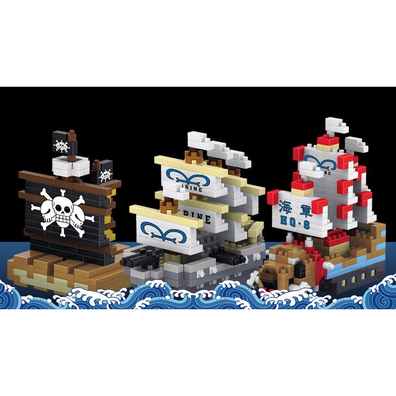 [Có Sẵn] Đồ Chơi Mô Hình Lắp Ghép, Mini Block - Tàu Thuyền Cướp Biển One Piece - Size Vừa 255-363 pcs [Fullbox]