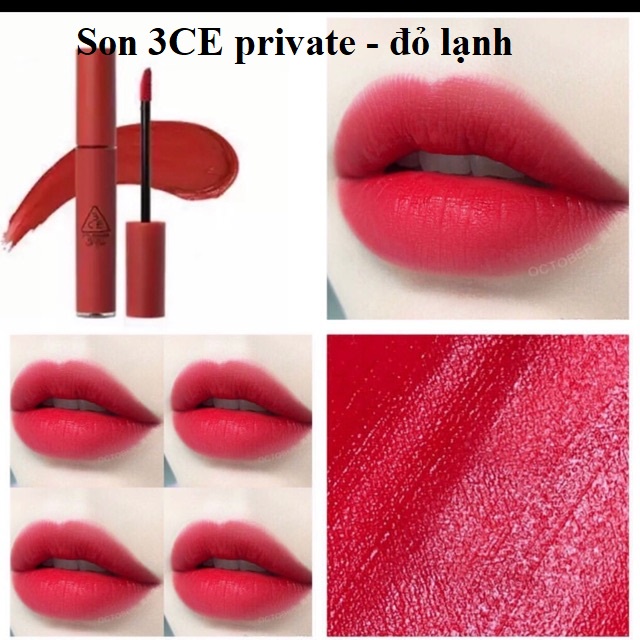 Son 3CE Velvet Lip Tint Chính Hãng với nhiều màu sắc cho bạn dễ lựa chọn hơn