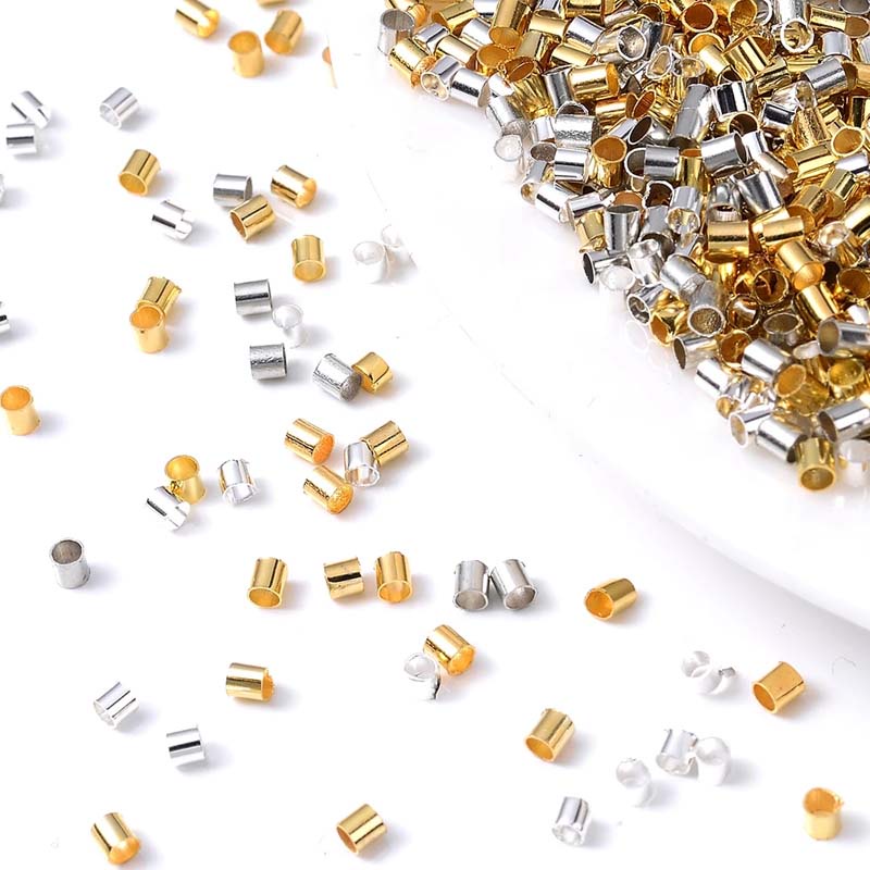 Bộ 500 Hạt Kim Loại 1.5/ 2mm Nhiều Màu Làm Trang Sức Thủ Công