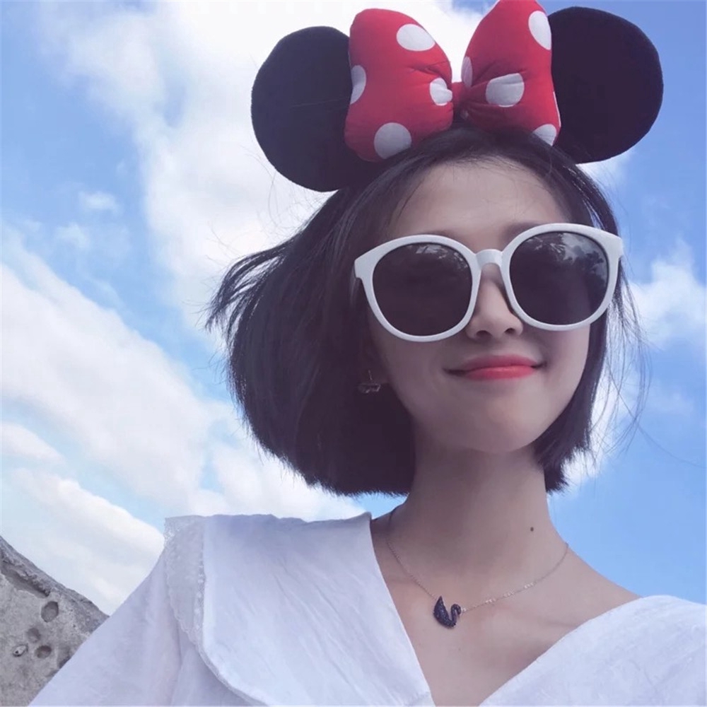 Băng Đô Cài Tóc Hình Tai Chuột Mickey/ Minnie Có Đèn LED Phong Cách Công Chúa Cho Trẻ Em