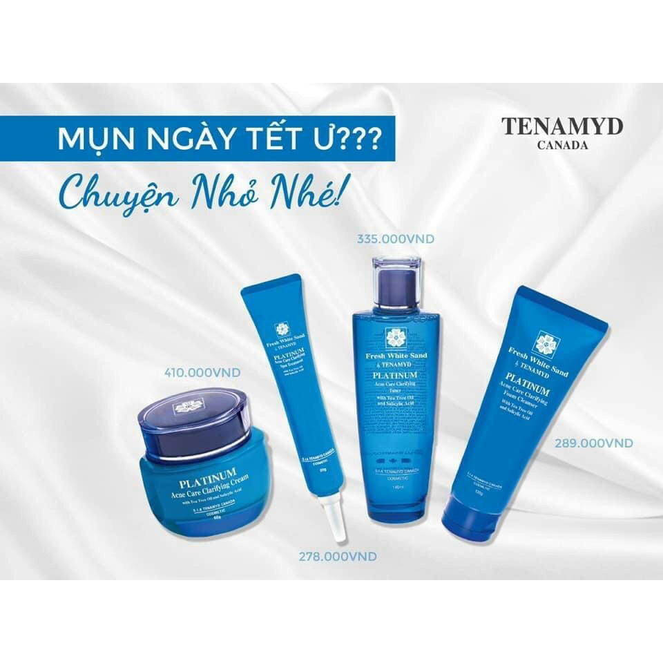 Sữa rửa mặt dành cho da dầu mụn Fresh White Sand by TENAMYD Acne Care Clarifying Foam Cleanser 120ml