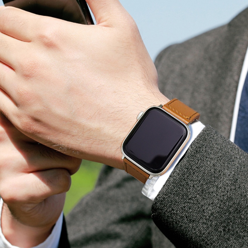 Dây đeo đồng hồ thông minh da thật 38/ 42/ 40/ 44mm thích hợp cho Apple Watch 6 SE 5 4 3 2 1