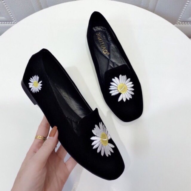 [Hình thật] GL11 Giày bệt búp bê nữ đính họa cúc xinh xắn hottrend 2020 | BigBuy360 - bigbuy360.vn