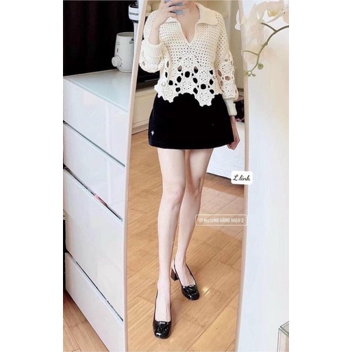 m854-CHÂN VÁY NHUNG THÊU ONG | BigBuy360 - bigbuy360.vn