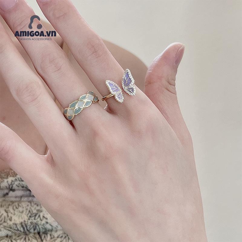 ✨✨ Nhẫn Hình Bướm Đính Ngọc Trai Thiết Kế Độc Đáo Thời Trang Cao Cấp