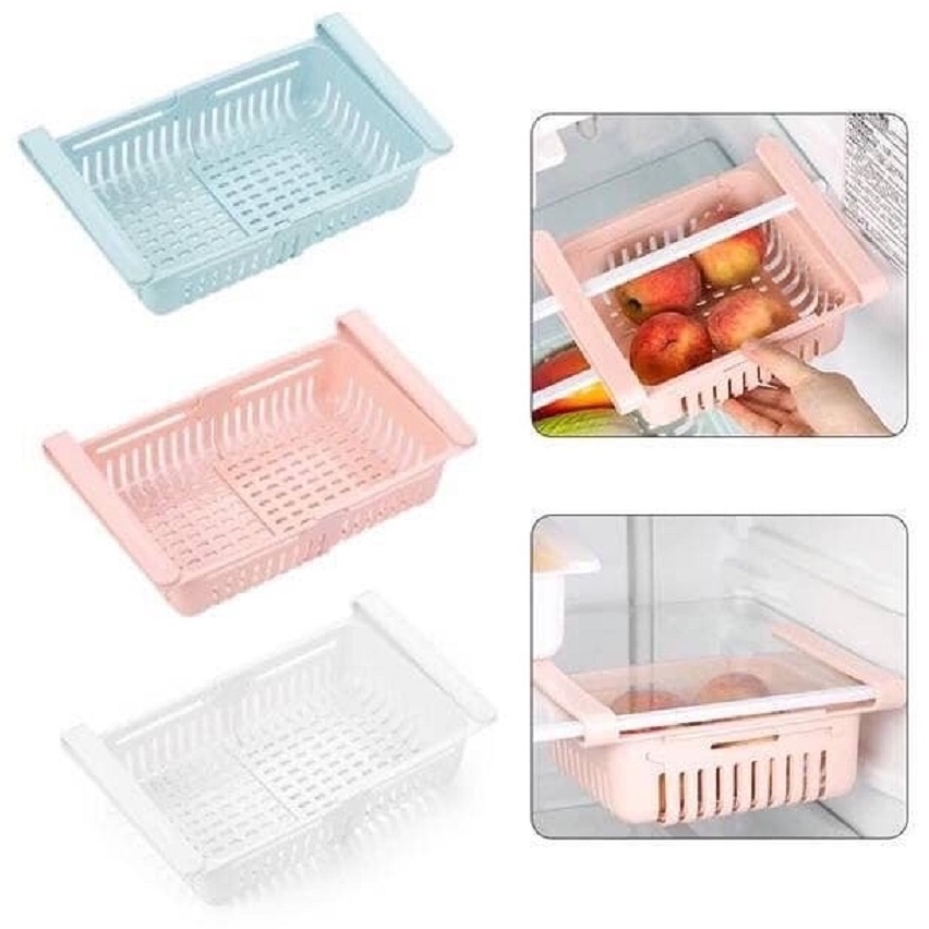 Giá rổ nhựa gấp gọn dễ điều chỉnh tiết kiệm không gian tủ kệ - tủ lạnh MMS 101224