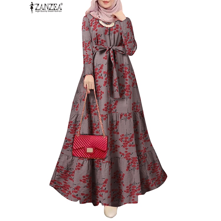 Đầm maxi ZANZEA tay dài phong cách bohomian cho nữ