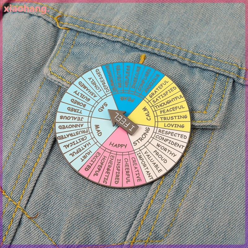 Ghim Cài Áo Tráng Men Thiết Kế Xoay Tròn 6 Màu Sáng Tạo Cho Nữ