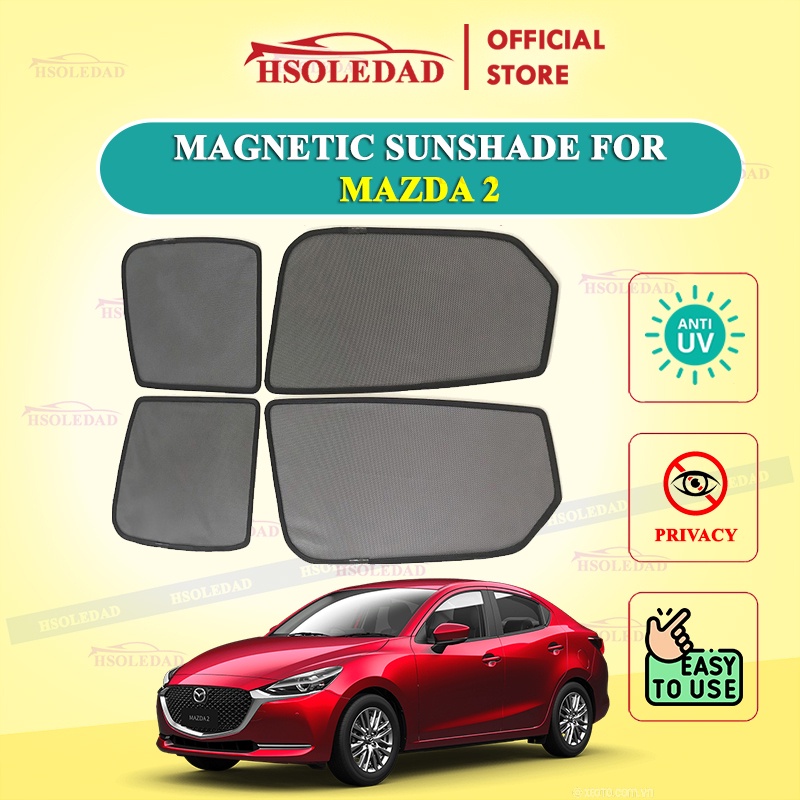 Rèm che nắng nam châm cho xe Mazda 2, bộ 4 tấm cho 4 cửa, hàng loại 1 cao cấp nhất, vừa khít kính