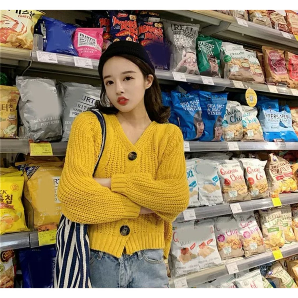 [FREESHIP TỪ 50K] ÁO KHOÁC LEN VẶN THỪNG 3 NÚT DÀY NGẮN ULZZANG STYLE