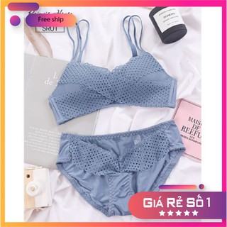 Bộ Đồ Lót Ren ⚡XẢ SẬP SÀN⚡ Set áo và quần, không gọng - thoáng mát (có cả áo lót và quần lót)
