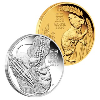 Sỉ Cặp Tiền Xu Hình Con Chuột Úc Mạ Kim Loại Vàng Bạc 2020 (loại không hộp)