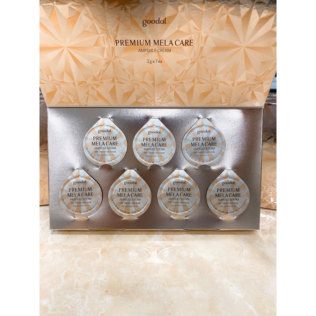 (KIT DÙNG THỬ)Kem Dưỡng Trắng Da CLIO GOODAL PREMIUM MELA CARE AMPOULE CREAM Hàn Quốc 2gx7