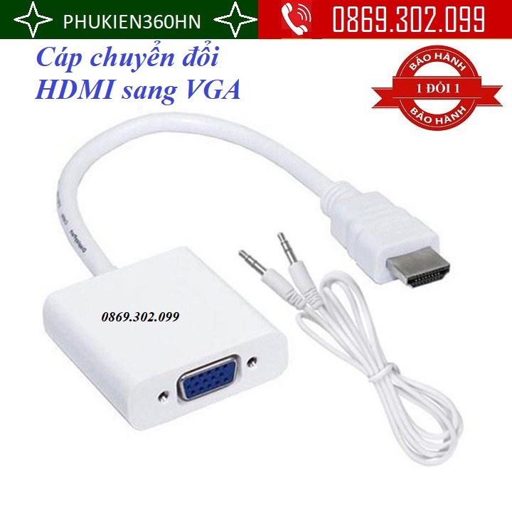 Cáp Mini HDMI to VGA có tiếng