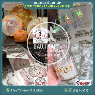 500 CON decal ánh kim kích thước 8x8, tem nhãn cao cấp,  thiết kế theo yêu cầu!