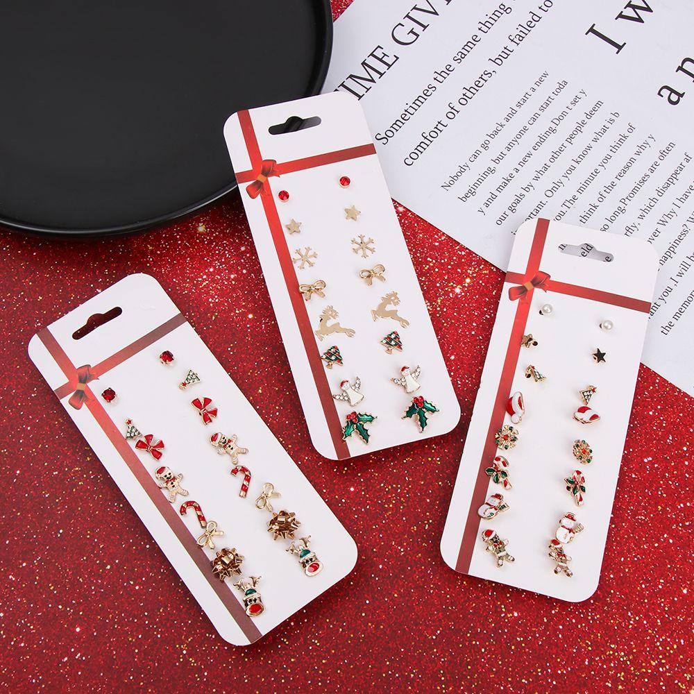 Set 8 Đôi Khuyên Tai Hình Bông Tuyết Thời Trang Giáng Sinh Năm Mới