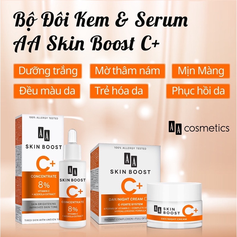 BỘ ĐÔI KEM VÀ SERUM C+ Aa cosmetics