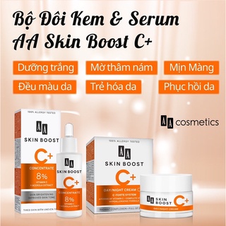 Bộ đôi kem và serum c+ aa cosmetics