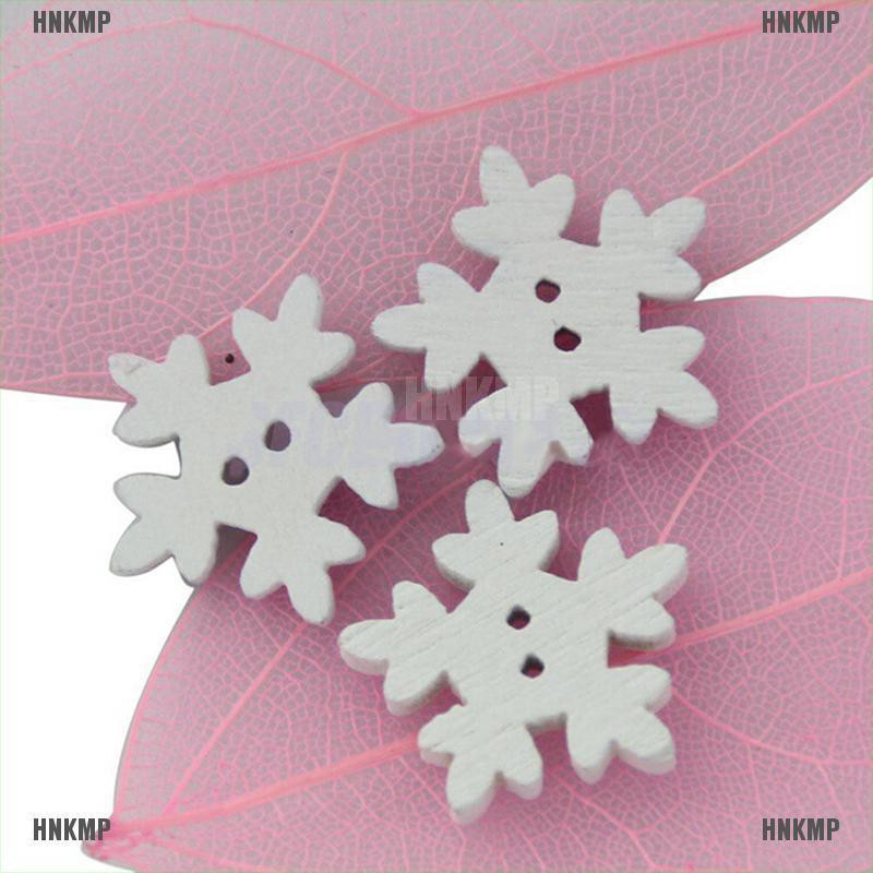 Set 100 Nút Gỗ Hình Hoa Tuyết Trang Trí Sổ Tay