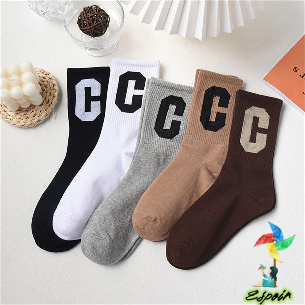 Vớ Cổ Cao In Chữ C Màu Sắc Ngọt Ngào Thời Trang Cho Nữ