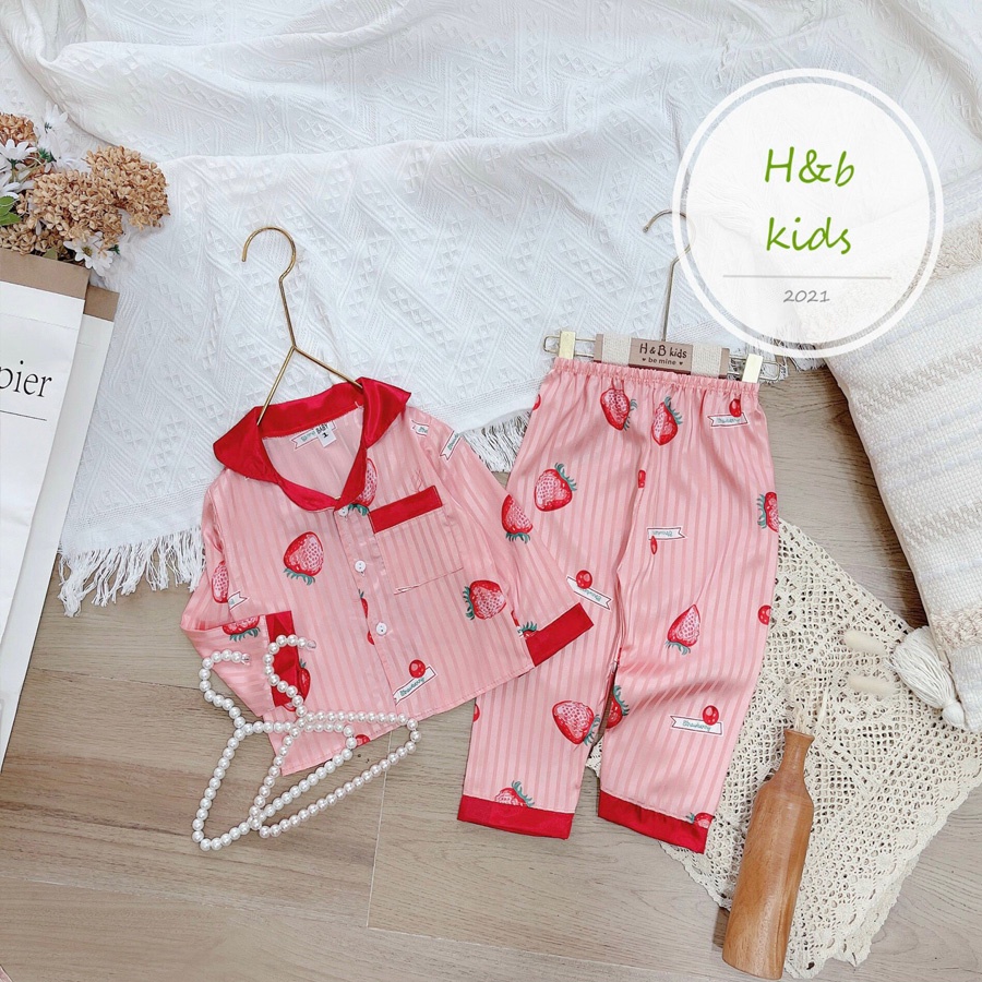 Set Bộ Mặc Nhà Pijama Lụa Gấm Cao Cấp Cho Bé - Họa Tiết Ngộ Nghĩnh Đáng Yêu