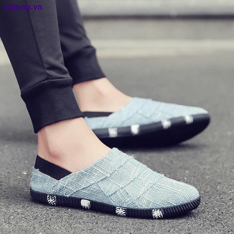 Giày lười vải canvas thời trang xuân hè phong cách Bắc Kinh cổ điển cho nam