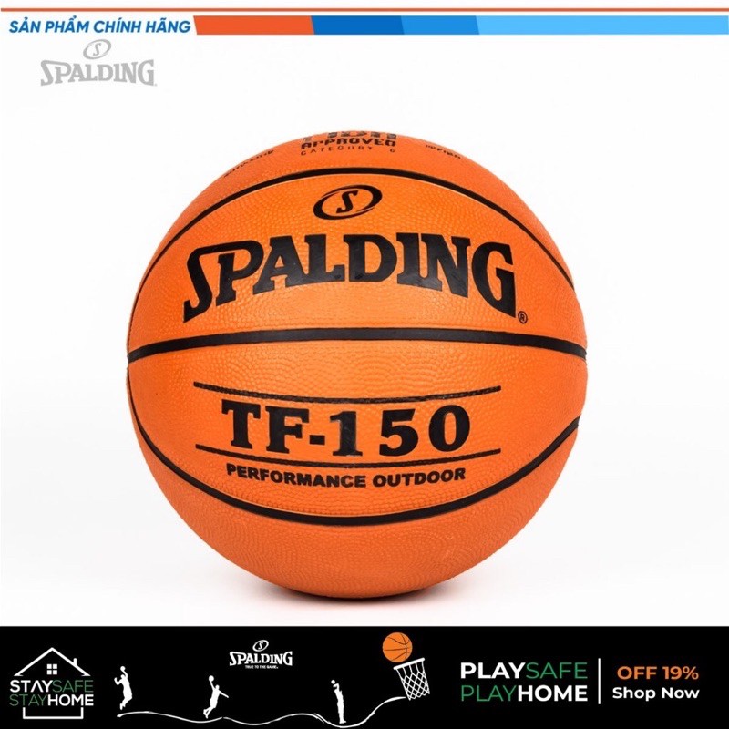 Quả Bóng Rổ Spalding TF150 - Tặng kim và túi lưới đựng bóng