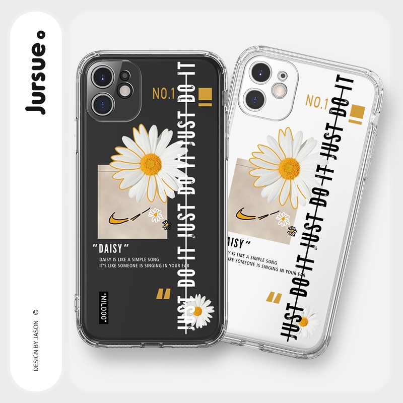 Ốp lưng JURSUE chống sốc viền vuông hình dễ thương đẹp cho iPhone 13 12 11 Pro Max SE 2020 X XR XS ip 8 7 6 6S Plus Y84