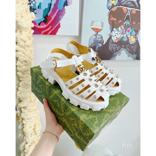 HÀNG VỀ CÓ SẴN!!!Sandal rọ gucciii đế cao hot 2022 hàng Quảng Châu FULLBOX