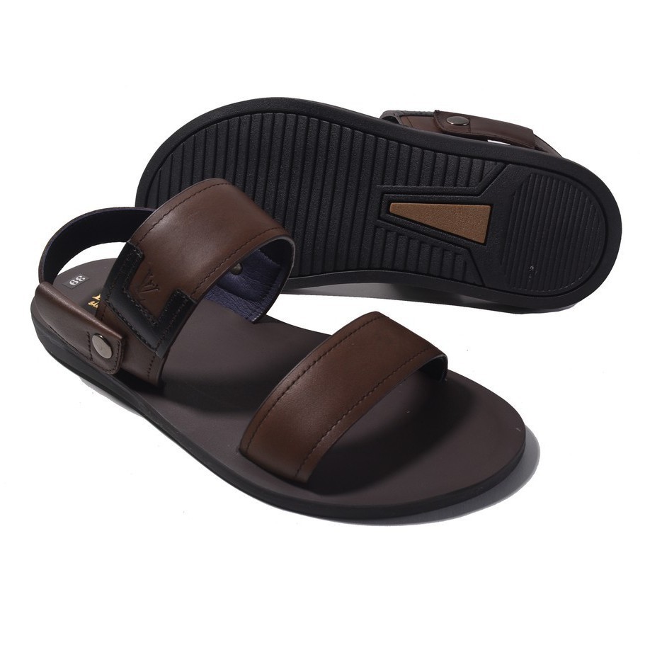 Sandal Nam Cao Cấp Quai Ngang Da Bò Đế Nhẹ Êm 65SD2 -az1