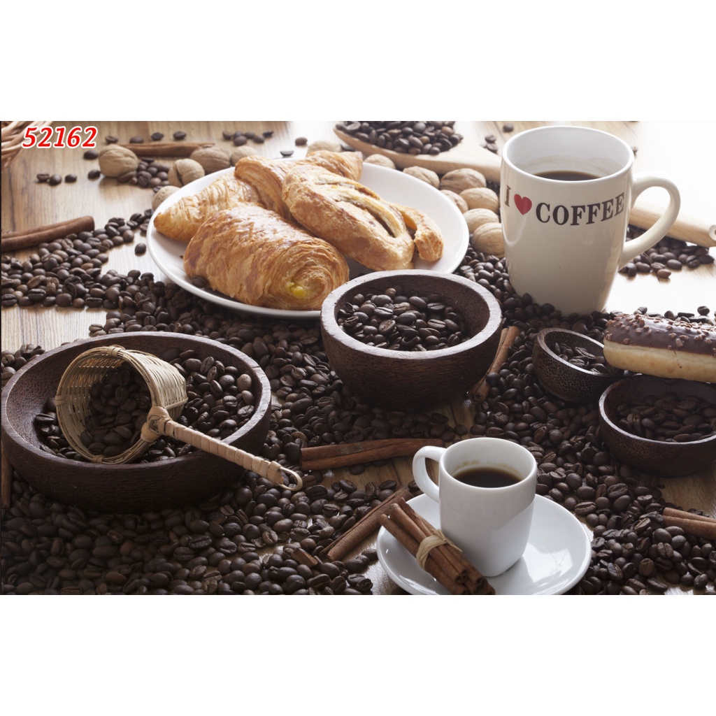 Tranh dán tường trang trí Quán Cafe, Trà Sữa, Trang Trí Cửa Hàng 3D