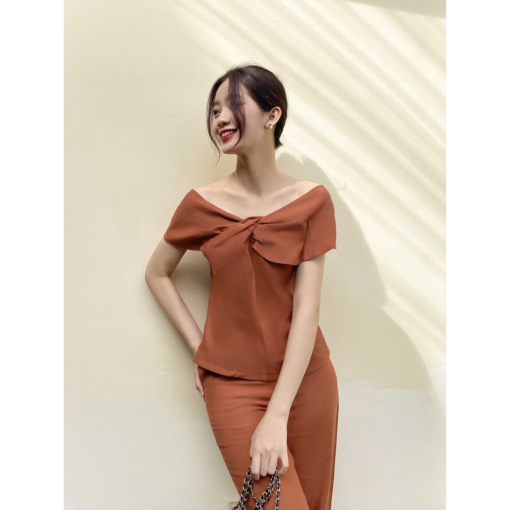FEMEI Set quần ống suông áo kiểu CHERRY SET