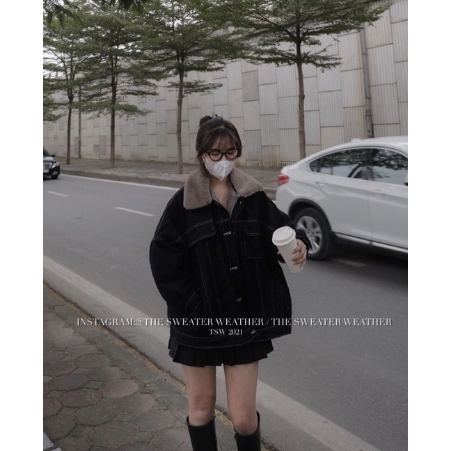 Áo khoác bò lót lông mịn