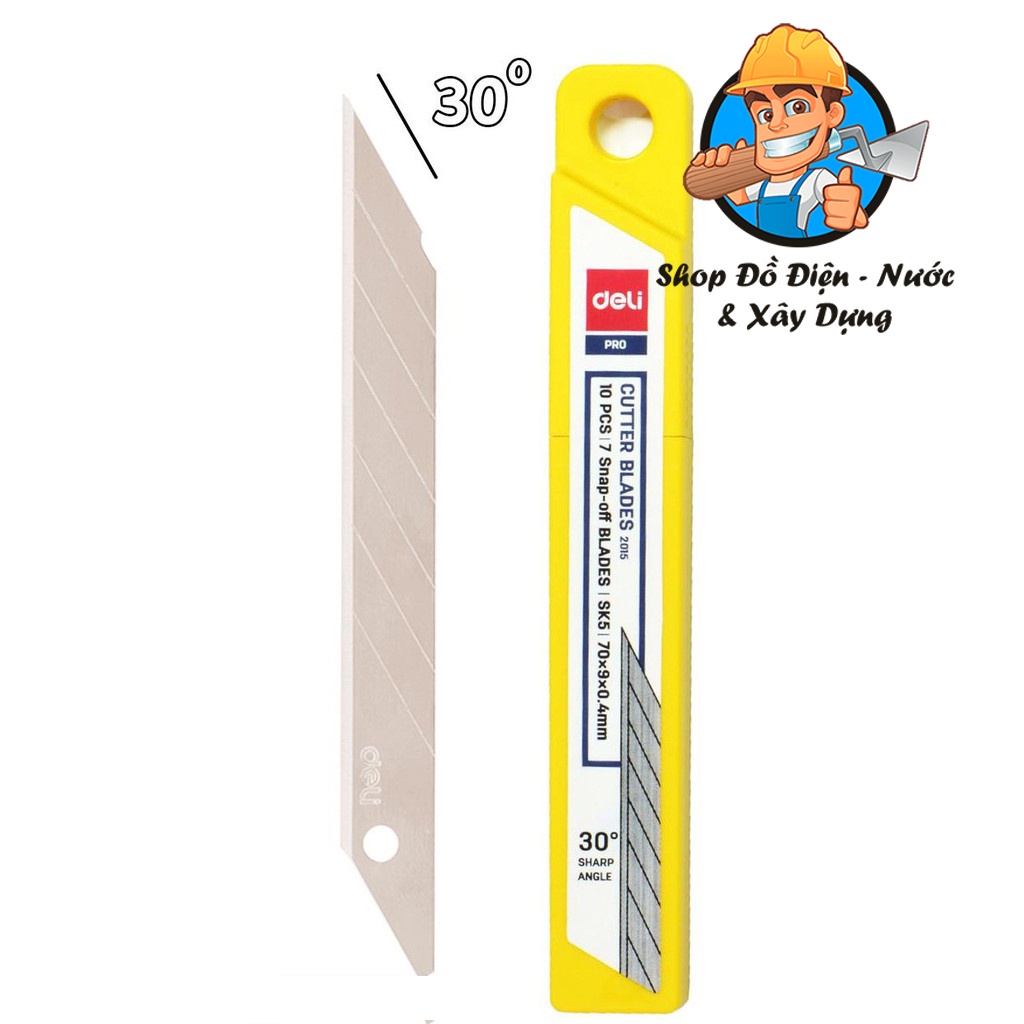 Dao rọc giấy Deli SK5 30 độ - Loại 13 lưỡi