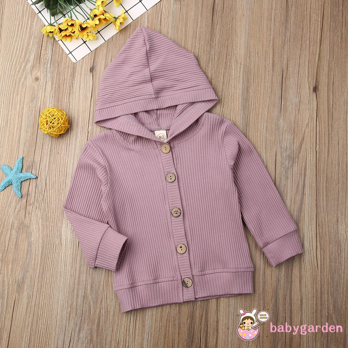 Áo Khoác Cardigan Màu Trơn Cho Bé Gái Từ 0-24 Tháng Tuổi