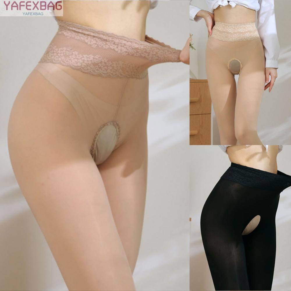 Women Crotchless Sexy Sheer Glossy Pantyhose Tights Stocking Ultra Thin Hosiery fhs tghsf