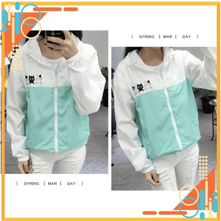 Áo khoác nữ dù das có nón hàng đẹp - m058 - chuột min shop